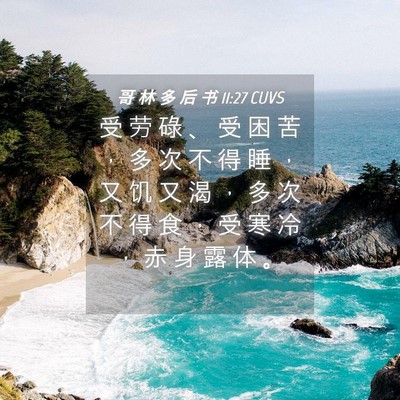 Picture 04 - 哥 林 多 后 书 11:27 CUVS - 受 劳 碌 、 受 困 苦 ， 多 次 不 得 - Bible Verse Picture