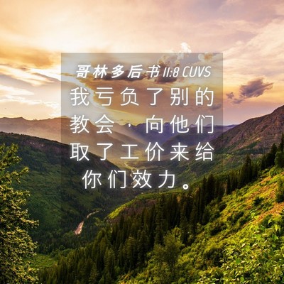 Picture 04 - 哥 林 多 后 书 11:8 CUVS - 我 亏 负 了 别 的 教 会 ， 向 他 们 - Bible Verse Picture