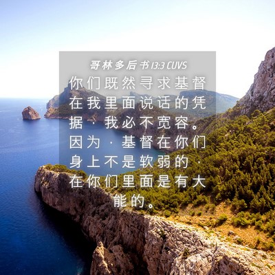 Picture 04 - 哥 林 多 后 书 13:3 CUVS - 你 们 既 然 寻 求 基 督 在 我 里 面 - Bible Verse Picture