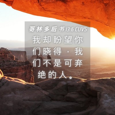 Picture 04 - 哥 林 多 后 书 13:6 CUVS - 我 却 盼 望 你 们 晓 得 ， 我 们 不 - Bible Verse Picture