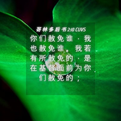 Picture 04 - 哥 林 多 后 书 2:10 CUVS - 你 们 赦 免 谁 ， 我 也 赦 免 谁 。 - Bible Verse Picture