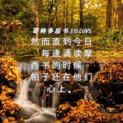Picture 04 - 哥 林 多 后 书 3:15 CUVS - 然 而 直 到 今 日 ， 每 逢 诵 读 摩 - Bible Verse Picture