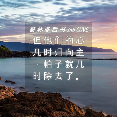 Picture 04 - 哥 林 多 后 书 3:16 CUVS - 但 他 们 的 心 几 时 归 向 主 ， 帕 - Bible Verse Picture