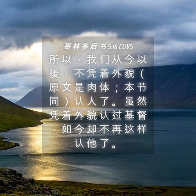 Picture 04 - 哥 林 多 后 书 5:16 CUVS - 所 以 ， 我 们 从 今 以 後 ， 不 凭 - Bible Verse Picture
