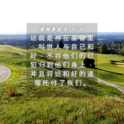 Picture 04 - 哥 林 多 后 书 5:19 CUVS - 这 就 是 神 在 基 督 里 ， 叫 世 人 - Bible Verse Picture