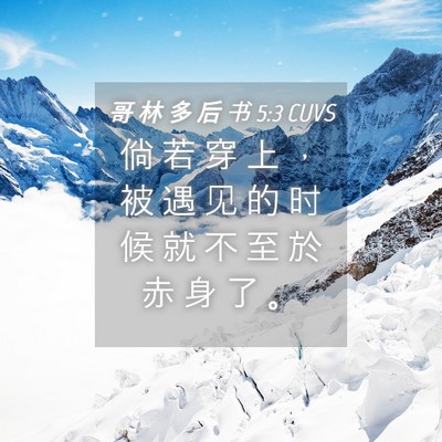 Picture 04 - 哥 林 多 后 书 5:3 CUVS - 倘 若 穿 上 ， 被 遇 见 的 时 候 就 - Bible Verse Picture