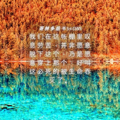 Picture 04 - 哥 林 多 后 书 5:4 CUVS - 我 们 在 这 帐 棚 里 叹 息 劳 苦 ， - Bible Verse Picture