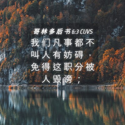 Picture 04 - 哥 林 多 后 书 6:3 CUVS - 我 们 凡 事 都 不 叫 人 有 妨 碍 ， - Bible Verse Picture