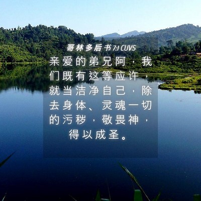 Picture 04 - 哥 林 多 后 书 7:1 CUVS - 亲 爱 的 弟 兄 阿 ， 我 们 既 有 这 - Bible Verse Picture