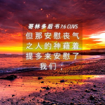 Picture 04 - 哥 林 多 后 书 7:6 CUVS - 但 那 安 慰 丧 气 之 人 的 神 藉 着 - Bible Verse Picture