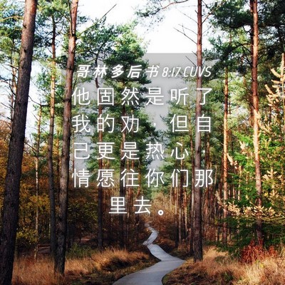 Picture 04 - 哥 林 多 后 书 8:17 CUVS - 他 固 然 是 听 了 我 的 劝 ， 但 自 - Bible Verse Picture