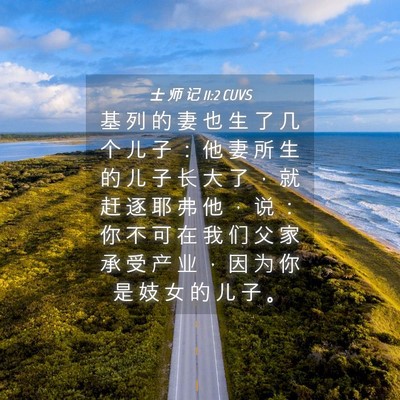 Picture 04 - 士 师 记 11:2 CUVS - 基 列 的 妻 也 生 了 几 个 儿 子 ： - Bible Verse Picture