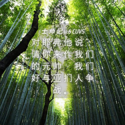 Picture 04 - 士 师 记 11:6 CUVS - 对 耶 弗 他 说 ： 请 你 来 作 我 们 - Bible Verse Picture