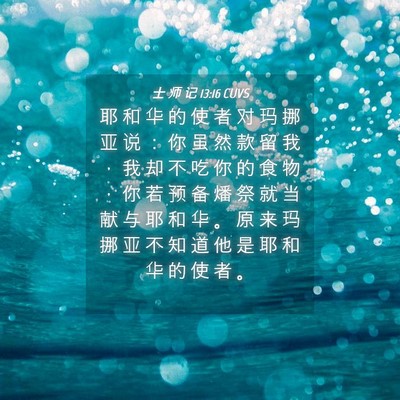 Picture 04 - 士 师 记 13:16 CUVS - 耶 和 华 的 使 者 对 玛 挪 亚 说 ： - Bible Verse Picture