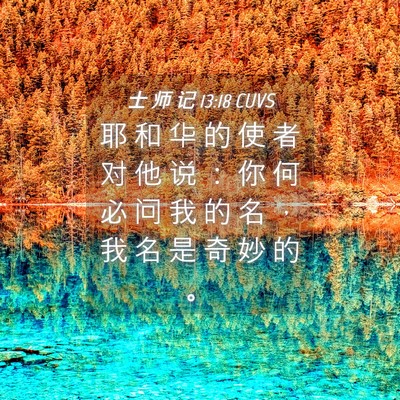 Picture 04 - 士 师 记 13:18 CUVS - 耶 和 华 的 使 者 对 他 说 ： 你 何 - Bible Verse Picture