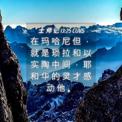 Picture 04 - 士 师 记 13:25 CUVS - 在 玛 哈 尼 但 ， 就 是 琐 拉 和 以 - Bible Verse Picture