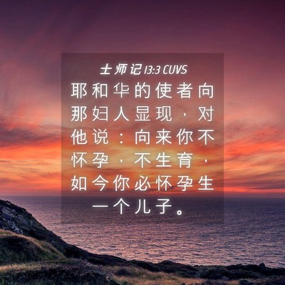 Picture 04 - 士 师 记 13:3 CUVS - 耶 和 华 的 使 者 向 那 妇 人 显 现 - Bible Verse Picture