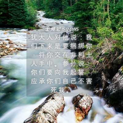 Picture 04 - 士 师 记 15:12 CUVS - 犹 大 人 对 他 说 ： 我 们 下 来 是 - Bible Verse Picture
