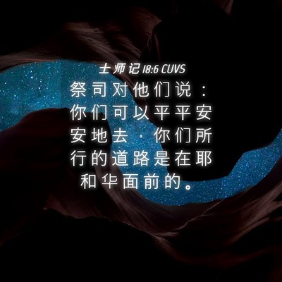 Picture 04 - 士 师 记 18:6 CUVS - 祭 司 对 他 们 说 ： 你 们 可 以 平 - Bible Verse Picture