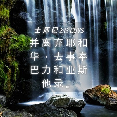 Picture 04 - 士 师 记 2:13 CUVS - 并 离 弃 耶 和 华 ， 去 事 奉 巴 力 - Bible Verse Picture