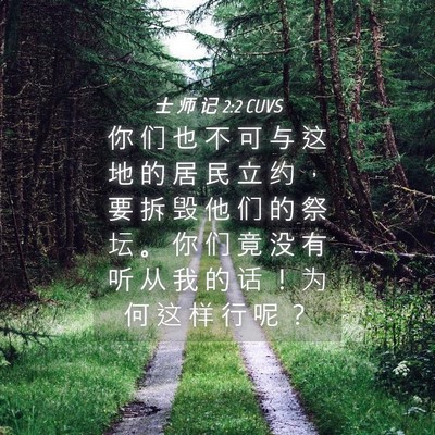 Picture 04 - 士 师 记 2:2 CUVS - 你 们 也 不 可 与 这 地 的 居 民 立 - Bible Verse Picture