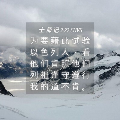 Picture 04 - 士 师 记 2:22 CUVS - 为 要 藉 此 试 验 以 色 列 人 ， 看 - Bible Verse Picture