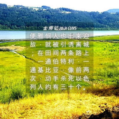 Picture 04 - 士 师 记 20:31 CUVS - 便 雅 悯 人 也 出 来 迎 敌 ， 就 被 - Bible Verse Picture