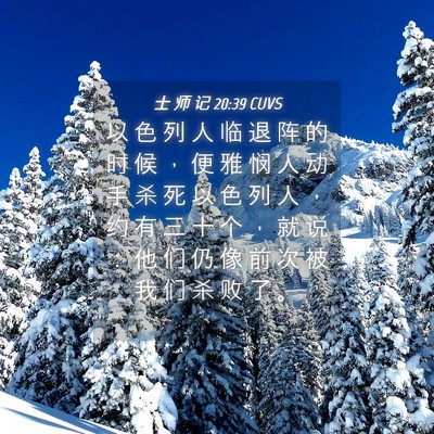 Picture 04 - 士 师 记 20:39 CUVS - 以 色 列 人 临 退 阵 的 时 候 ， 便 - Bible Verse Picture
