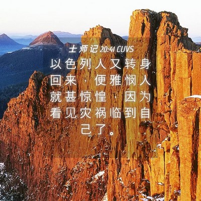 Picture 04 - 士 师 记 20:41 CUVS - 以 色 列 人 又 转 身 回 来 ， 便 雅 - Bible Verse Picture