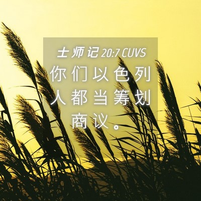 Picture 04 - 士 师 记 20:7 CUVS - 你 们 以 色 列 人 都 当 筹 划 商 议 - Bible Verse Picture