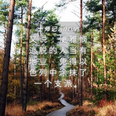 Picture 04 - 士 师 记 21:17 CUVS - 又 说 ： 便 雅 悯 逃 脱 的 人 当 有 - Bible Verse Picture