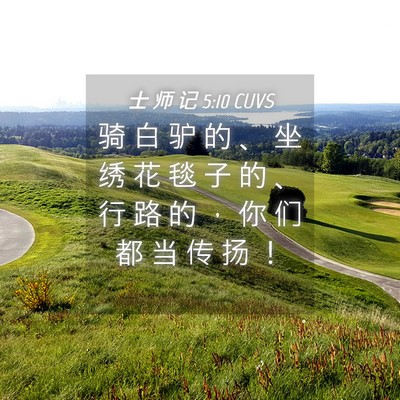 Picture 04 - 士 师 记 5:10 CUVS - 骑 白 驴 的 、 坐 绣 花 毯 子 的 、 - Bible Verse Picture