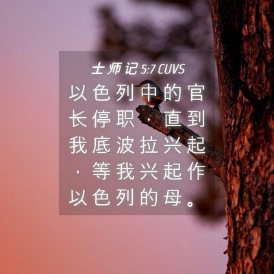 Picture 04 - 士 师 记 5:7 CUVS - 以 色 列 中 的 官 长 停 职 ， 直 到 - Bible Verse Picture