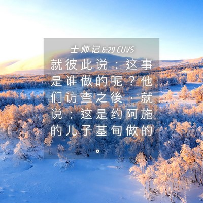 Picture 04 - 士 师 记 6:29 CUVS - 就 彼 此 说 ： 这 事 是 谁 做 的 呢 - Bible Verse Picture