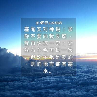 Picture 04 - 士 师 记 6:39 CUVS - 基 甸 又 对 神 说 ： 求 你 不 要 向 - Bible Verse Picture