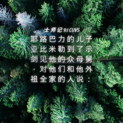 Picture 04 - 士 师 记 9:1 CUVS - 耶 路 巴 力 的 儿 子 亚 比 米 勒 到 - Bible Verse Picture