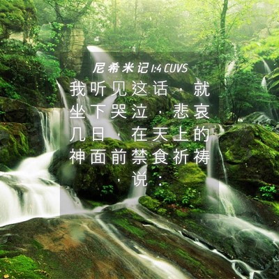 Picture 04 - 尼 希 米 记 1:4 CUVS - 我 听 见 这 话 ， 就 坐 下 哭 泣 ， - Bible Verse Picture
