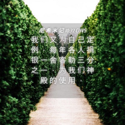 Picture 04 - 尼 希 米 记 10:32 CUVS - 我 们 又 为 自 己 定 例 ， 每 年 各 - Bible Verse Picture