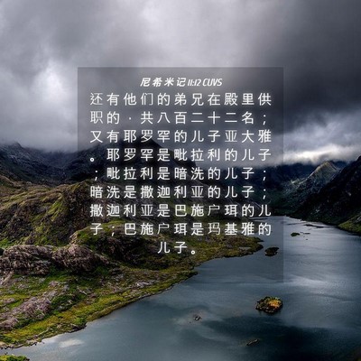 Picture 04 - 尼 希 米 记 11:12 CUVS - 还 有 他 们 的 弟 兄 在 殿 里 供 职 - Bible Verse Picture