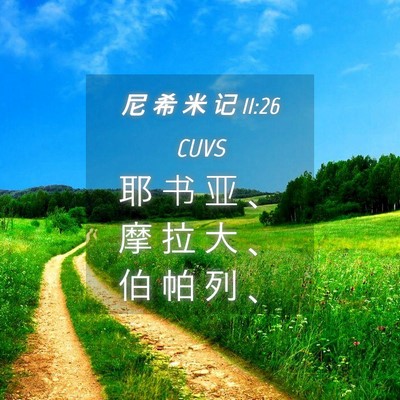 Picture 04 - 尼 希 米 记 11:26 CUVS - 耶 书 亚 、 摩 拉 大 、 伯 帕 列 - Bible Verse Picture