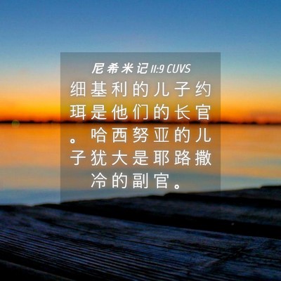 Picture 04 - 尼 希 米 记 11:9 CUVS - 细 基 利 的 儿 子 约 珥 是 他 们 的 - Bible Verse Picture