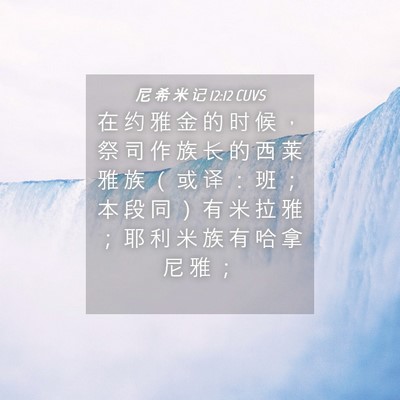 Picture 04 - 尼 希 米 记 12:12 CUVS - 在 约 雅 金 的 时 候 ， 祭 司 作 族 - Bible Verse Picture