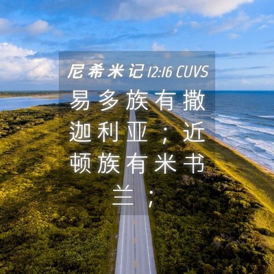 Picture 04 - 尼 希 米 记 12:16 CUVS - 易 多 族 有 撒 迦 利 亚 ； 近 顿 族 - Bible Verse Picture