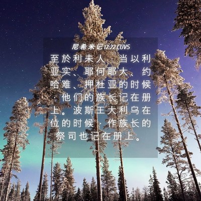Picture 04 - 尼 希 米 记 12:22 CUVS - 至 於 利 未 人 ， 当 以 利 亚 实 、 - Bible Verse Picture