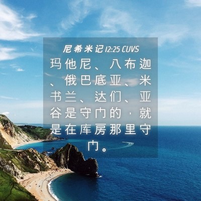 Picture 04 - 尼 希 米 记 12:25 CUVS - 玛 他 尼 、 八 布 迦 、 俄 巴 底 亚 - Bible Verse Picture