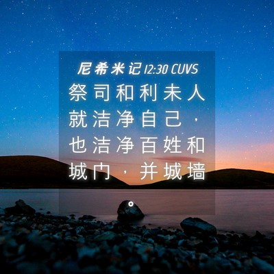 Picture 04 - 尼 希 米 记 12:30 CUVS - 祭 司 和 利 未 人 就 洁 净 自 己 ， - Bible Verse Picture