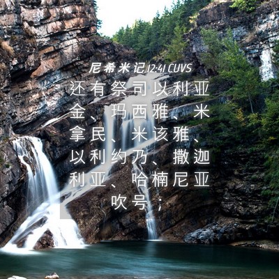 Picture 04 - 尼 希 米 记 12:41 CUVS - 还 有 祭 司 以 利 亚 金 、 玛 西 雅 - Bible Verse Picture