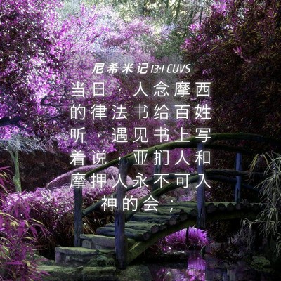 Picture 04 - 尼 希 米 记 13:1 CUVS - 当 日 ， 人 念 摩 西 的 律 法 书 给 - Bible Verse Picture