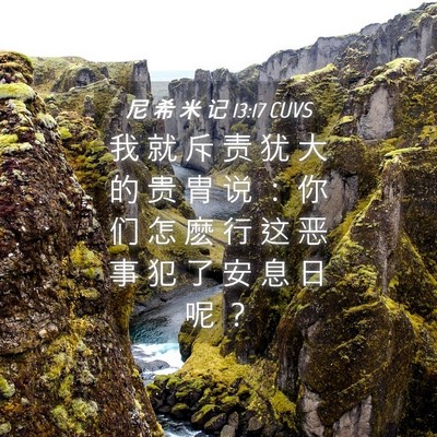 Picture 04 - 尼 希 米 记 13:17 CUVS - 我 就 斥 责 犹 大 的 贵 胄 说 ： 你 - Bible Verse Picture