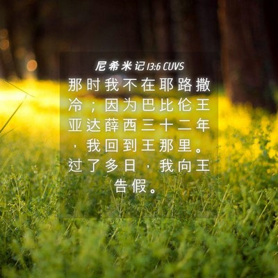 Picture 04 - 尼 希 米 记 13:6 CUVS - 那 时 我 不 在 耶 路 撒 冷 ； 因 为 - Bible Verse Picture